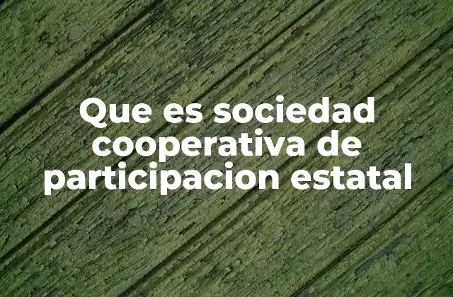 Que es Sociedad Cooperativa de Participacion Estatal