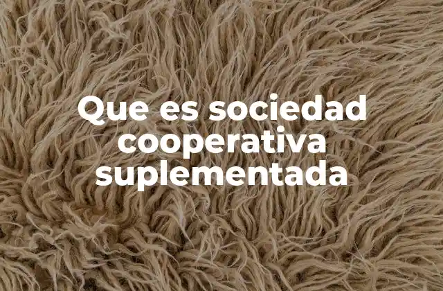 Que es Sociedad Cooperativa Suplementada