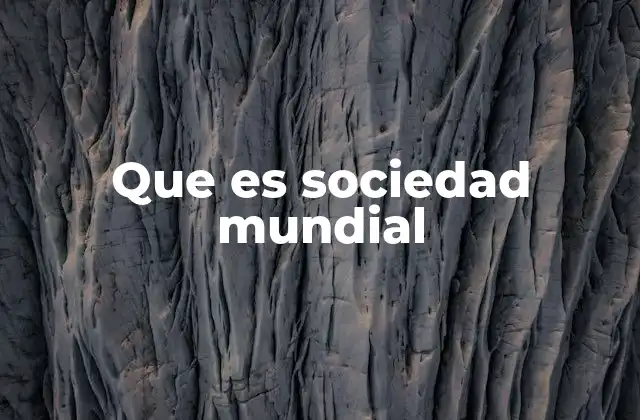 Que es Sociedad Mundial