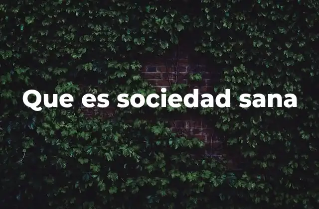 Que es Sociedad Sana