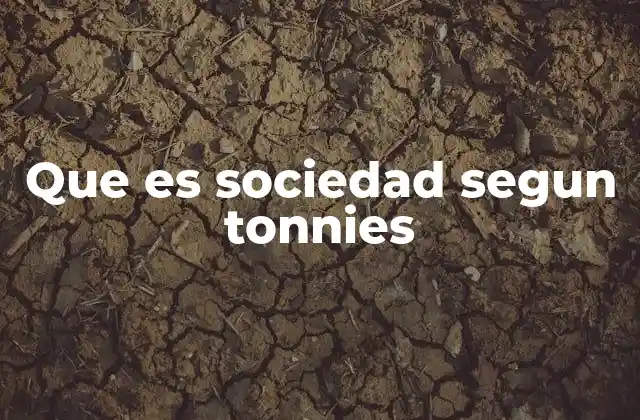 Que es Sociedad Segun Tonnies