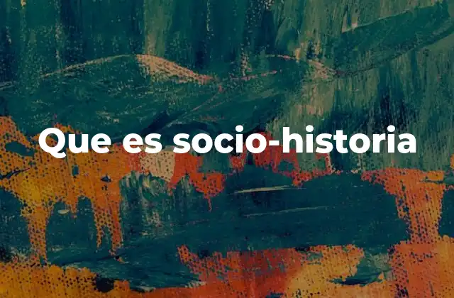 Que es Socio-historia