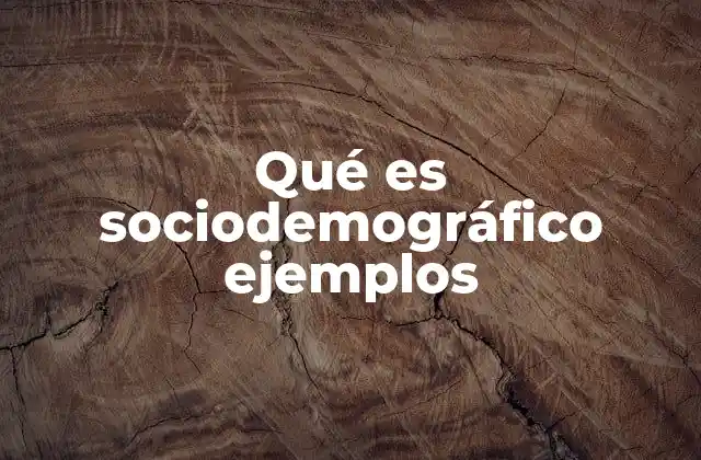 Qué es Sociodemográfico Ejemplos
