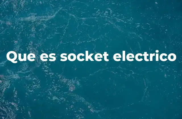 Que es Socket Electrico