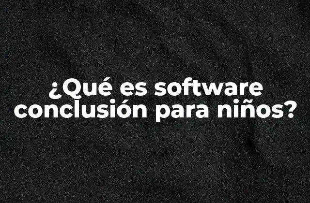 ¿qué es Software Conclusión para Niños?
