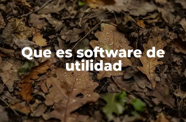 Que es Software de Utilidad