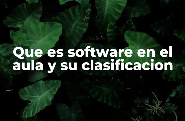 Que es Software en el Aula y Su Clasificacion