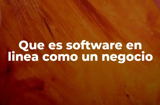 Que es Software en Linea como un Negocio
