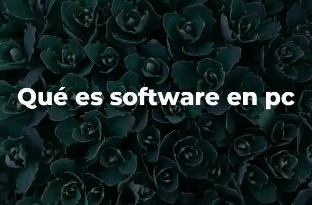 Qué es Software en Pc