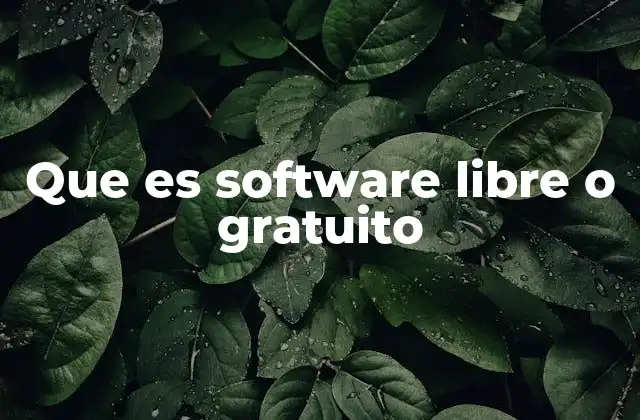 Que es Software Libre o Gratuito