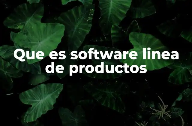Que es Software Linea de Productos