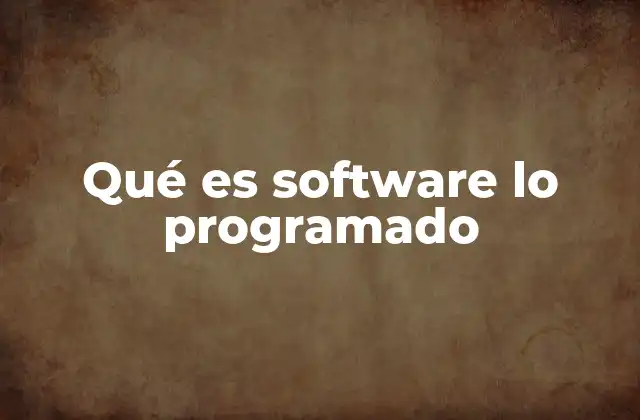 Qué es Software Lo Programado