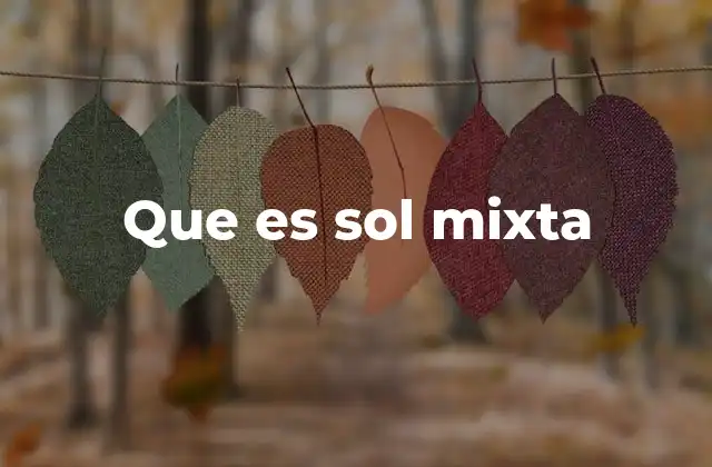 Que es Sol Mixta