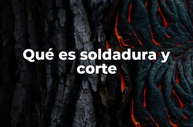 Qué es Soldadura y Corte