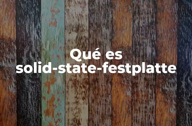 Qué es Solid-state-festplatte