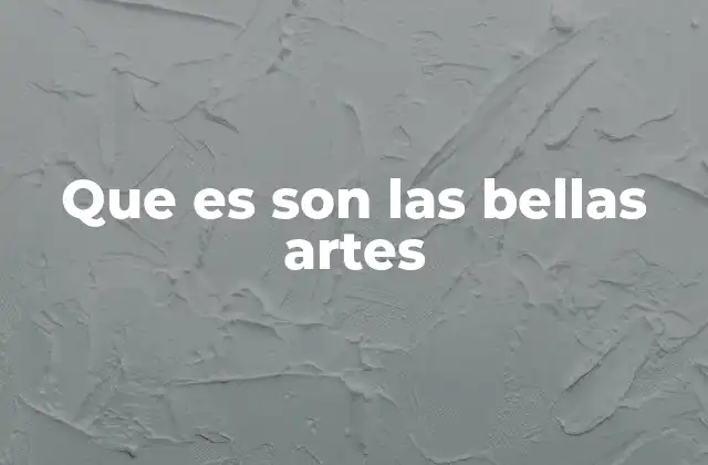 Que es Son las Bellas Artes