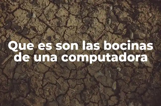 Que es Son las Bocinas de una Computadora