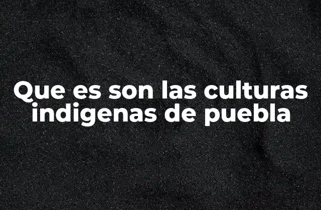 Que es Son las Culturas Indigenas de Puebla