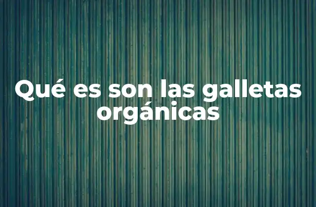 Qué es Son las Galletas Orgánicas