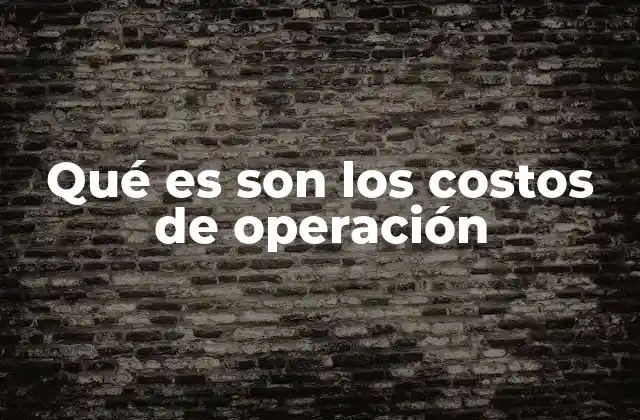 Qué es Son los Costos de Operación