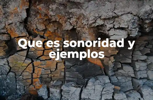 Que es Sonoridad y Ejemplos