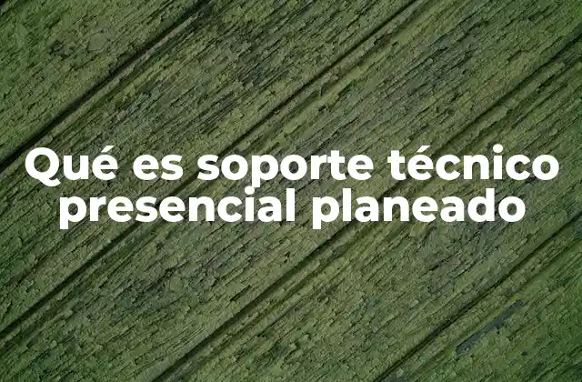 Qué es Soporte Técnico Presencial Planeado