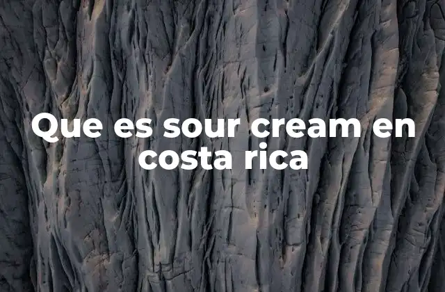 Que es Sour Cream en Costa Rica