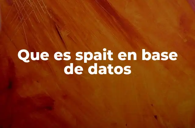 Que es Spait en Base de Datos
