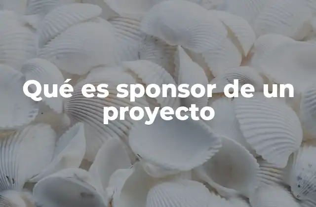Qué es Sponsor de un Proyecto