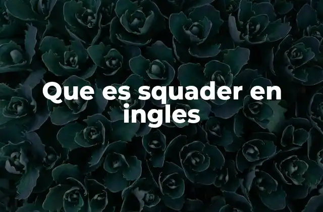 Que es Squader en Ingles