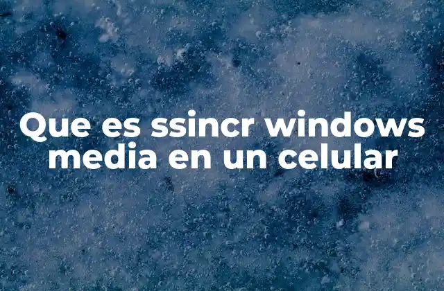 Que es Ssincr Windows Media en un Celular