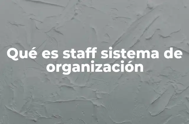 Qué es Staff Sistema de Organización
