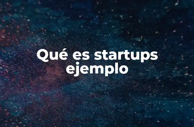Qué es Startups Ejemplo