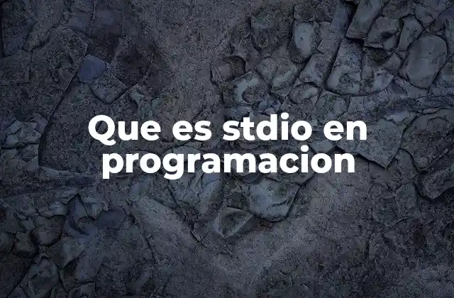 Que es Stdio en Programacion