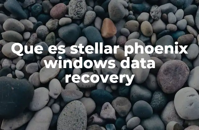 Que es Stellar Phoenix Windows Data Recovery