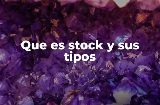 Que es Stock y Sus Tipos