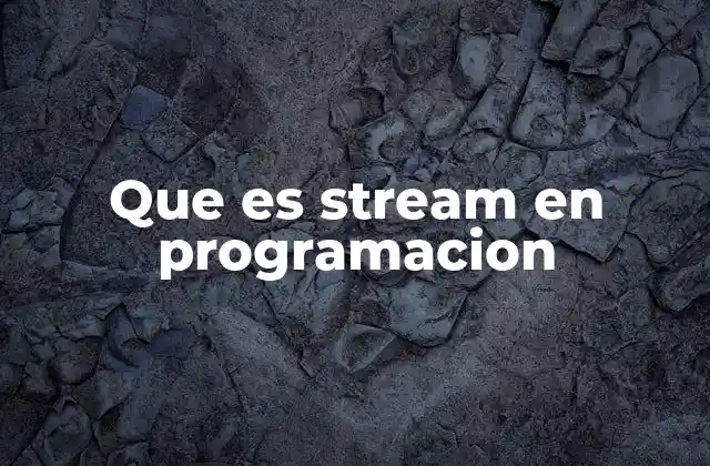 Que es Stream en Programacion 2 El flujo de datos en la programación orientada a objetos