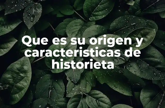 Que es Su Origen y Caracteristicas de Historieta