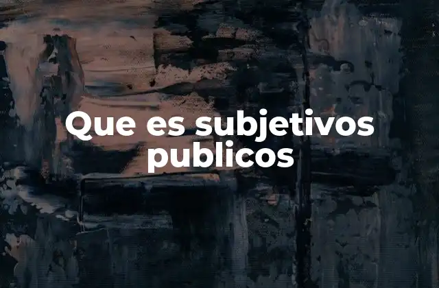 Que es Subjetivos Publicos