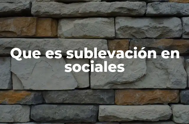 Que es Sublevación en Sociales 2 El papel de la sublevación en la evolución de las sociedades