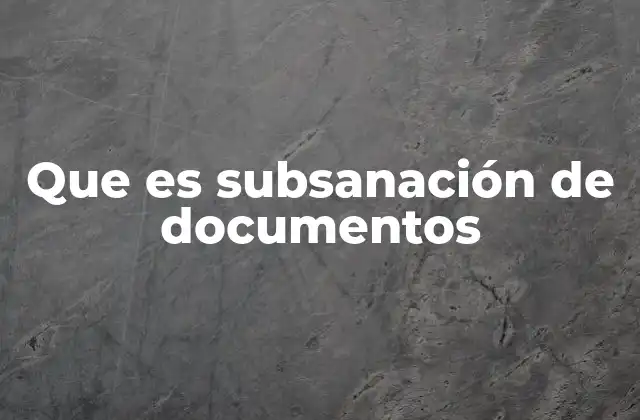 Que es Subsanación de Documentos