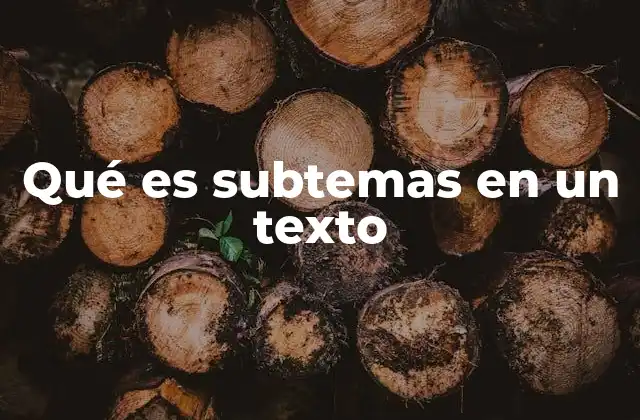 Qué es Subtemas en un Texto