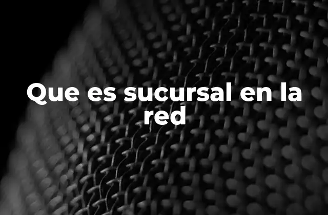 Que es Sucursal en la Red