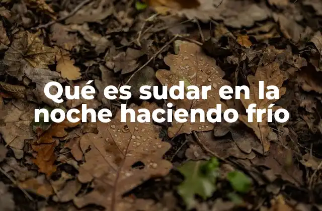 Qué es Sudar en la Noche Haciendo Frío