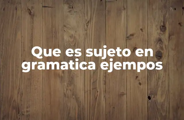 El papel del sujeto en la construcción de oraciones