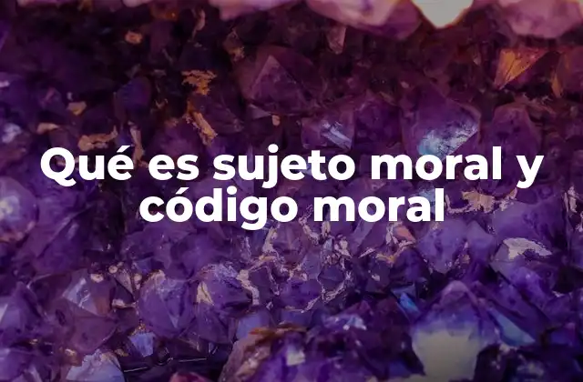Qué es Sujeto Moral y Código Moral