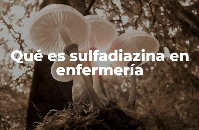 Qué es Sulfadiazina en Enfermería