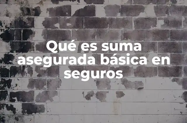 Qué es Suma Asegurada Básica en Seguros