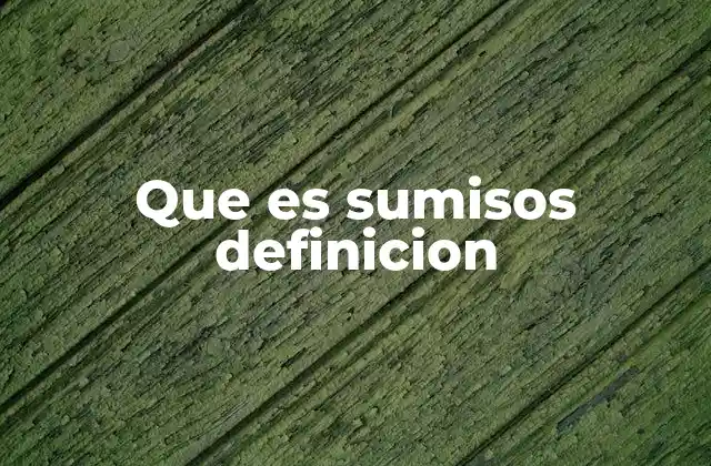 Que es Sumisos Definicion