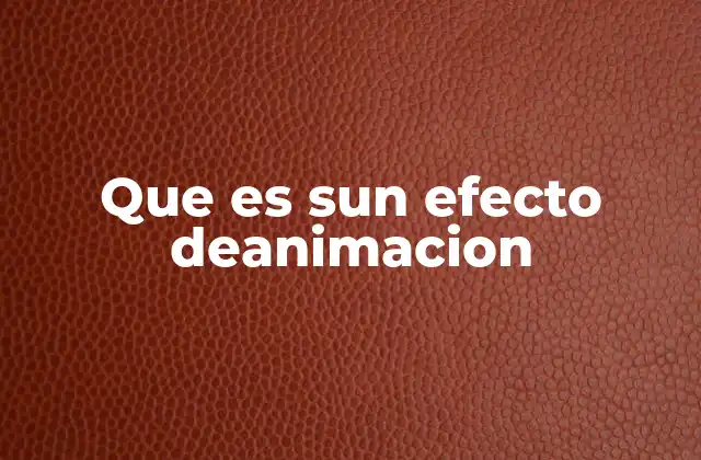 Que es Sun Efecto Deanimacion